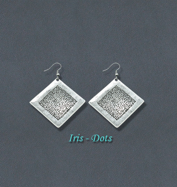 Iris Silver Bohemian Fashion Earrings - Dots
