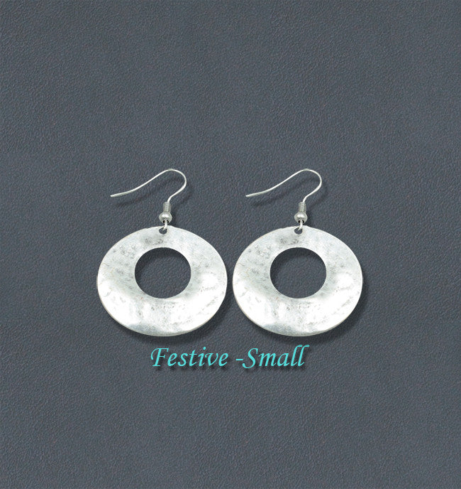 Festive Silver Fashion Bohemian Loop Earrings - Small